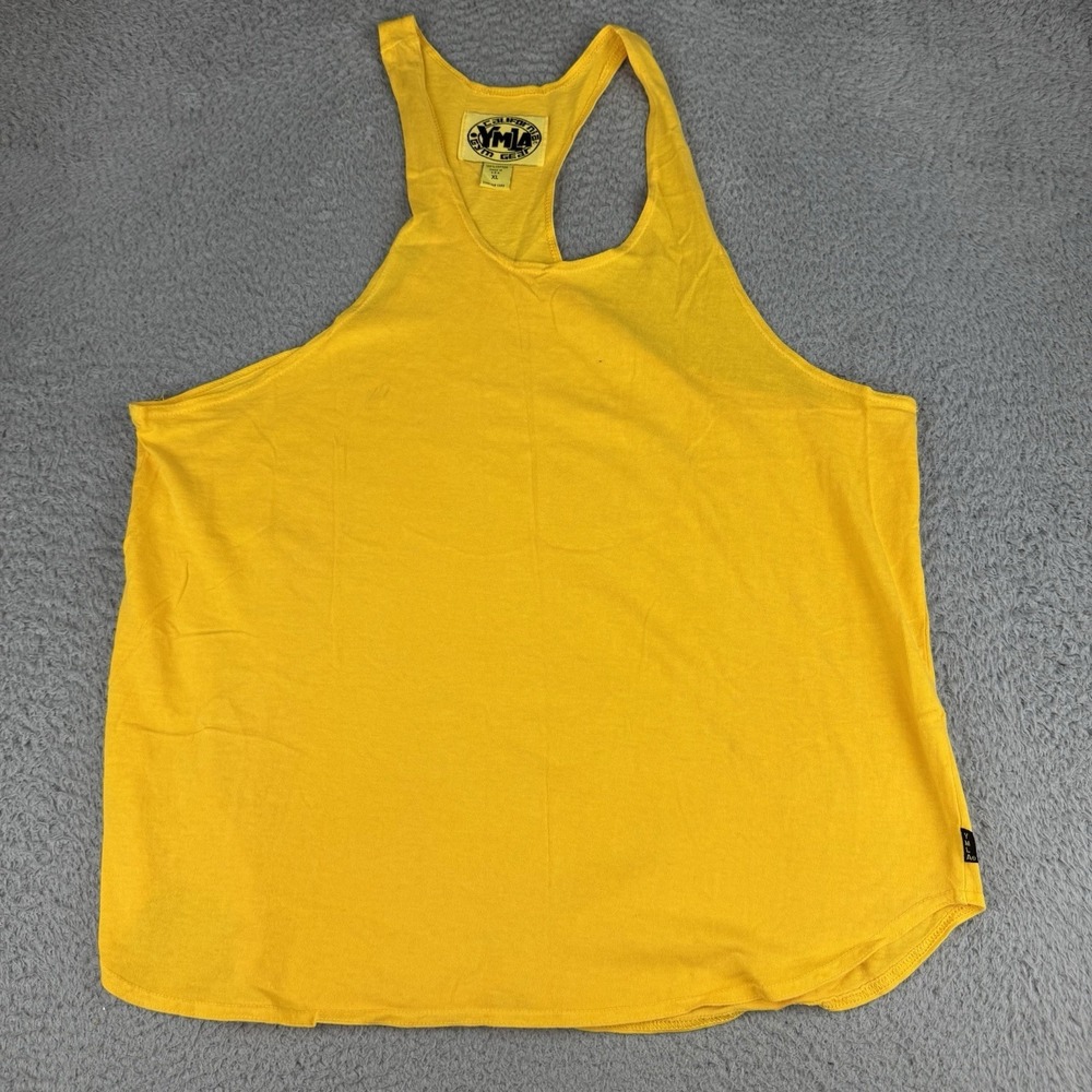 Ymla California Gym Gear Yellow Body Builder Tank Top 1980s Men's Size Xl USA